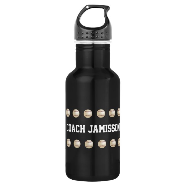 Wasser-Flasche, personalisiert, Baseballtrainer, Trinkflasche (Vorderseite)