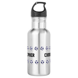 Wasser-Flasche, personalisiert, Fußball, Stahl Edelstahlflasche