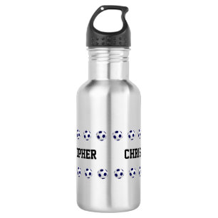 Wasser-Flasche, personalisiert, Fußball, Stahl Edelstahlflasche