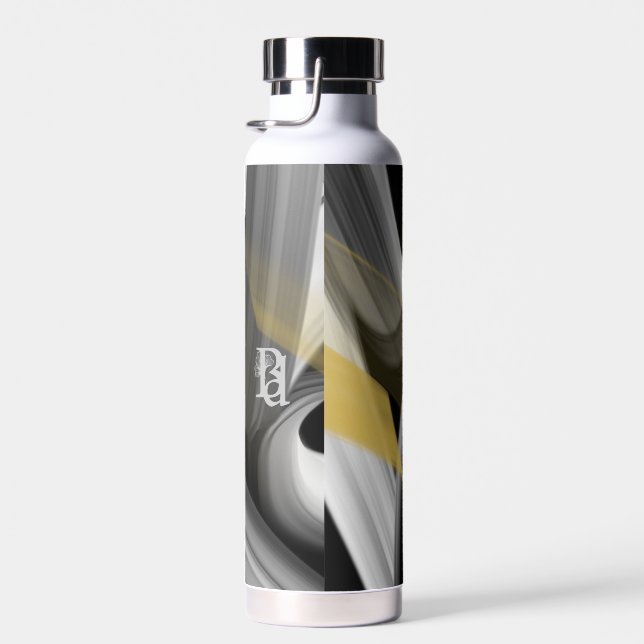 Wasser Flasche Trend Abstrakt Art Schwarz-weiß Gol (Rechts)