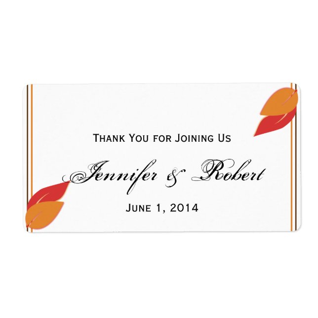 Wasser-Flaschenetikett für Gold und Rost (Vorne)