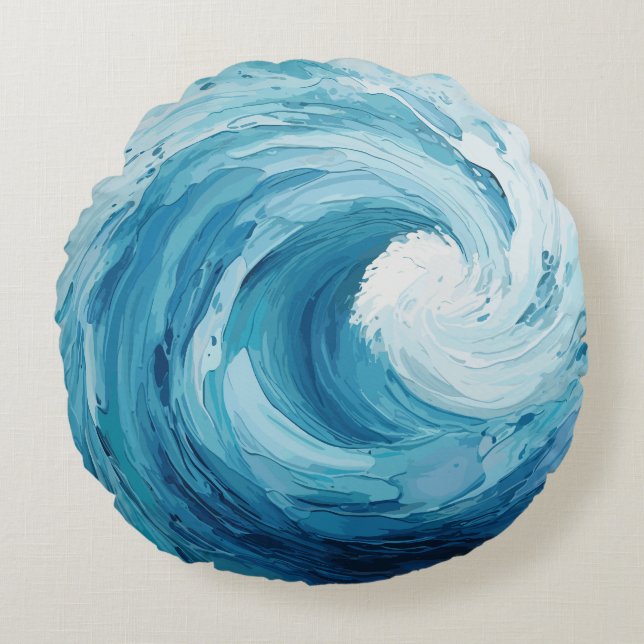 Wasser fließen rundes kissen (Vorderseite)