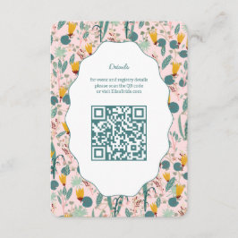 Wasser Garten Floral Brautparty Süß CUSTOM QR Begleitkarte