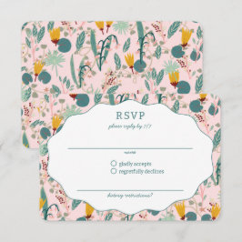 Wasser Garten Floral Brautparty Süß INDIVIDUELL RSVP Karte