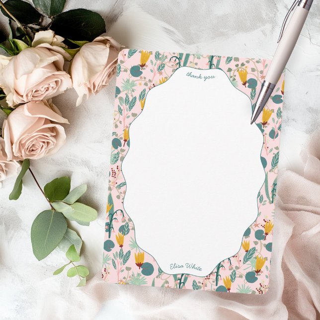 Wasser Garten Florale Bridal Shower Cute BENUTZERD Dankeskarte (Water Garden Floral Bridal Shower Cute CUSTOM Thank You Card
)