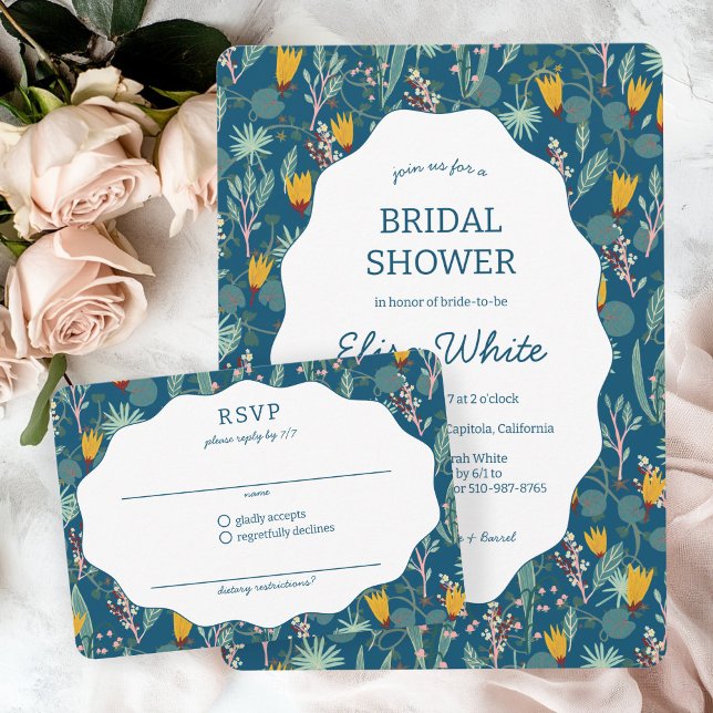 Wasser Garten Florale Hochzeitsdusche Süß INDIVIDU RSVP Karte (Water Garden Floral Bridal Shower Cute CUSTOM RSVP Card
)