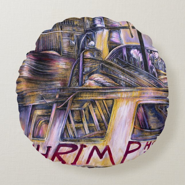 Wasser-Geborenes Mystery Meat Rundes Kissen (Vorderseite)