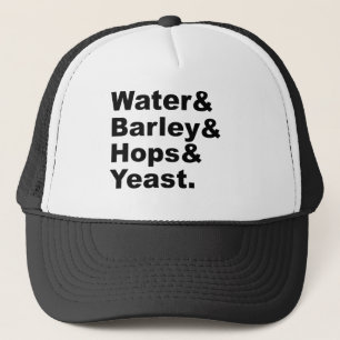 Wasser & Gerste & Hopfen & Hefe Bierzutaten Truckerkappe