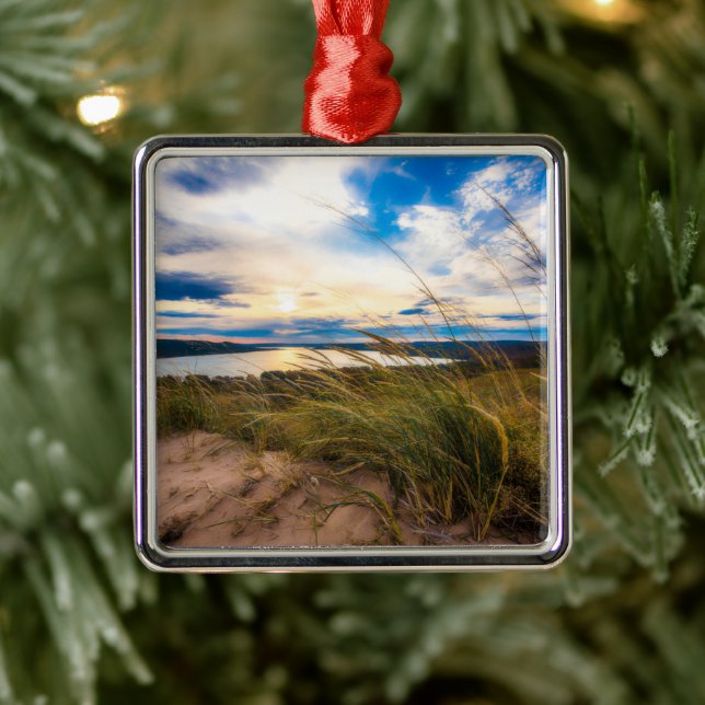 Wasser | Glen Lake Sleeping Bear Dunes Michigan Ornament Aus Metall (Baum)
