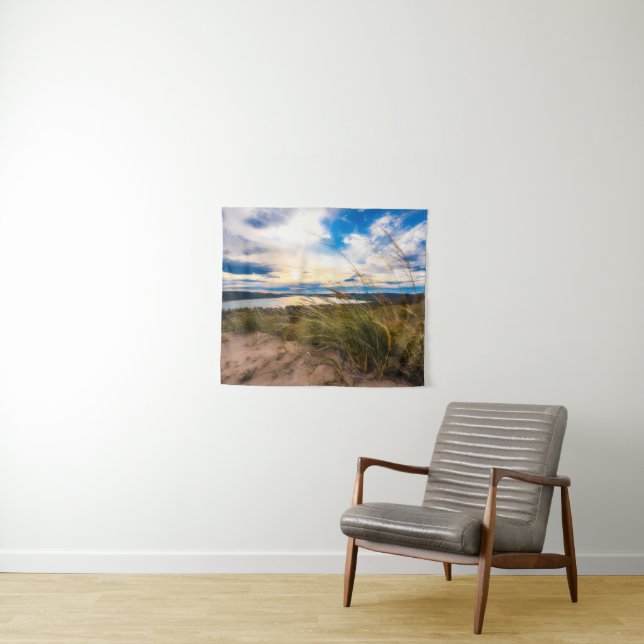 Wasser | Glen Lake Sleeping Bear Dunes Michigan Wandteppich (Beispiel (Horizontal))