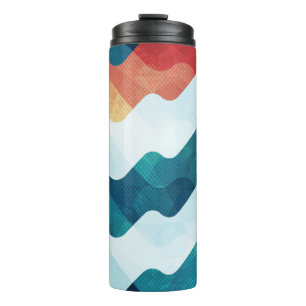 Wasser-Grunge-Effekt Nahtloses Muster Thermosbecher