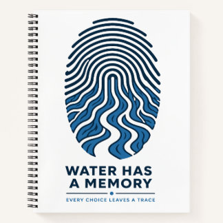 Wasser hat einen Gedächtnis-Fingerabdruck Notizbuch