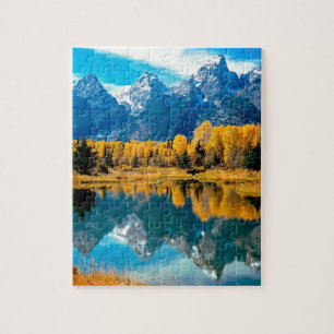 Wasser-Herbst großartiger Teton Nationalpark Puzzle