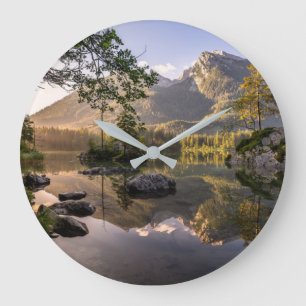 Wasser   Hintersee Berchtesgaden Deutschland Große Wanduhr