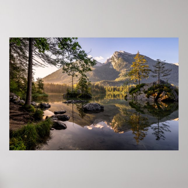 Wasser | Hintersee Berchtesgaden Deutschland Poster (Vorne)