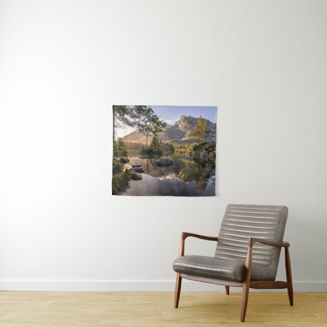 Wasser | Hintersee Berchtesgaden Deutschland Wandteppich (Beispiel (Horizontal))