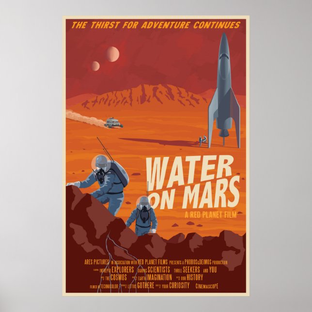 Wasser in Mars Poster (Vorne)