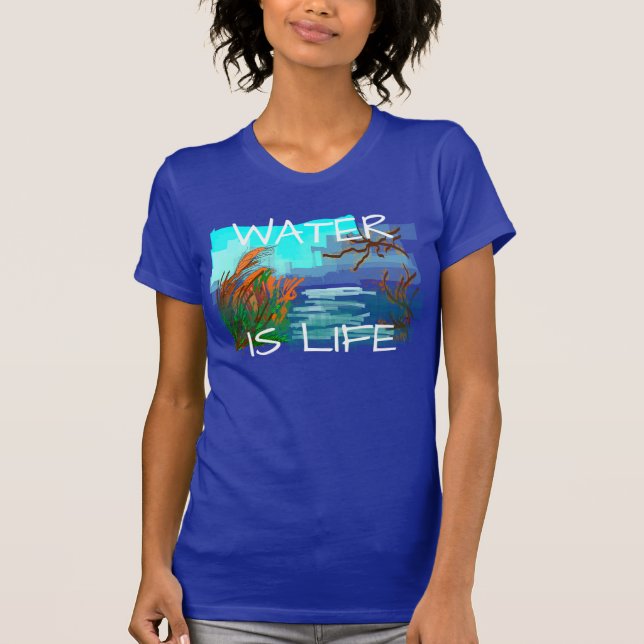 "Wasser ist Leben" mit Fluss T-Shirt (Vorderseite)