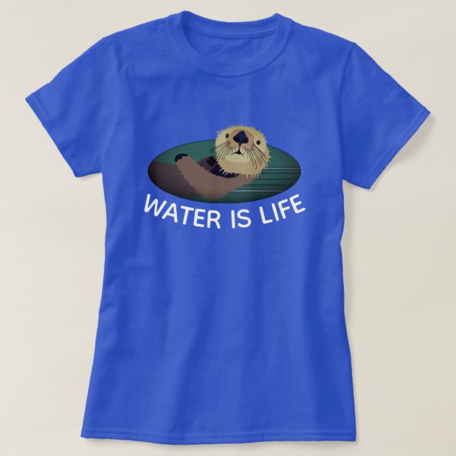 "Wasser ist Leben" mit Otter T-Shirt (Design vorne)