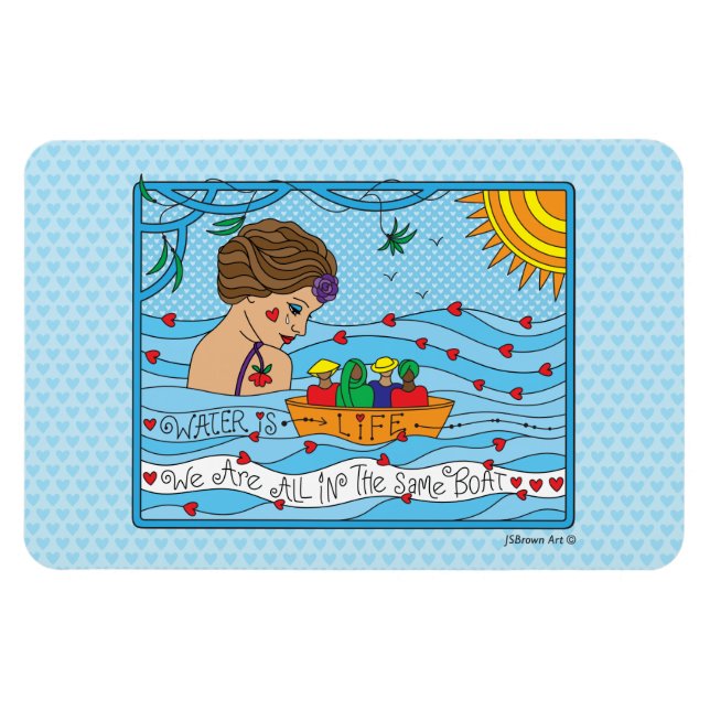 Wasser ist lebendig_flexibel Magnet 6" x 4" (Horizontal)