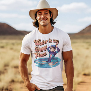 Wasser ist mein glücklicher Ort Frau, die nassen A T-Shirt