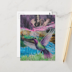 Wasser kann durch abstrakte Mixed-Media-Collage fl Postkarte