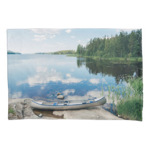 Wasser Kanufahrt am See in Schweden Kissenbezug