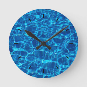 WASSER. KLARER BLAUER OCEAN WASSER WATCH RUNDE WANDUHR