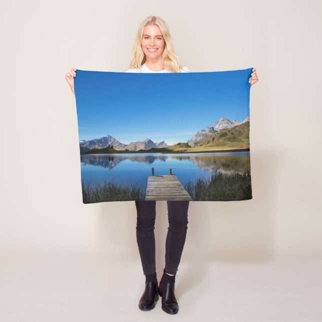 Wasser | Lai da Vons Schweiz Fleecedecke (Beispiel)