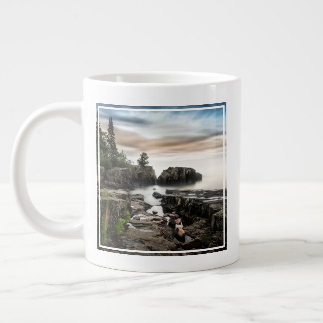 Wasser | Lake Superior Grand Marais, Minnesota Jumbo-Tasse (Links)