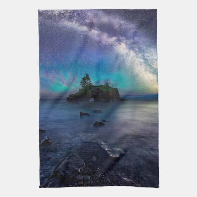 Wasser | Lake Superior Minnesota Geschirrtuch (Vertikal)