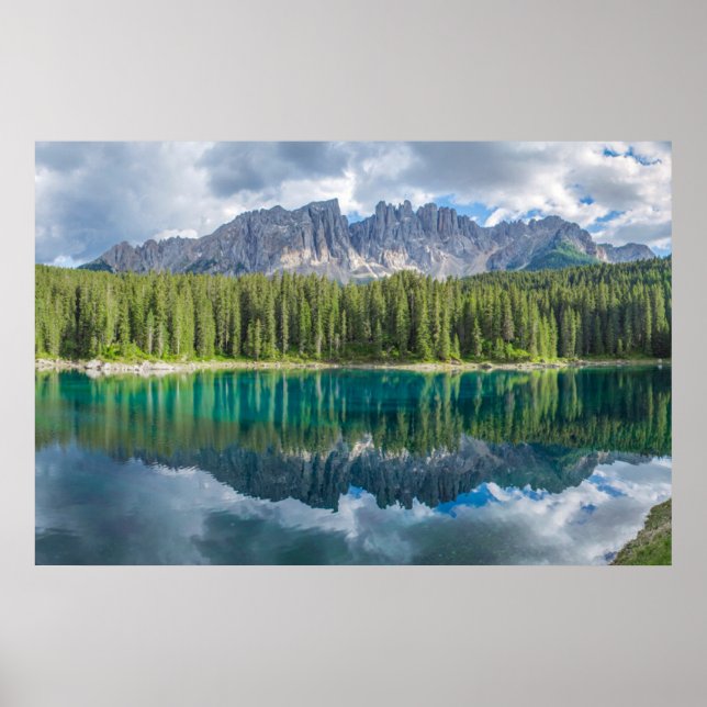 Wasser | Latemar-Gebirgskette Poster (Vorne)