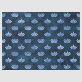 Wasser Lilien auf dunkelblauer Decoupage Seidenpapier