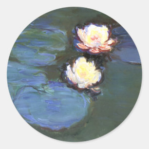 Wasser-Lilien, Claude Monet Runder Aufkleber