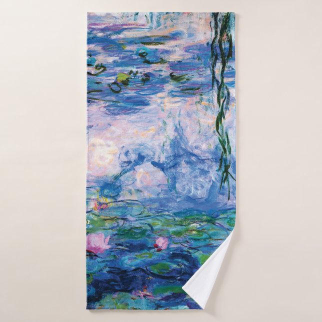 Wasser-Lilien durch Claude Monet Badehandtuch (Badehandtuch)