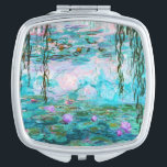 Wasser-Lilien durch Claude Monet Taschenspiegel<br><div class="desc">Wasser-Lilien durch Claude Monet.
 Besichtigen Sie bitte meinen Speicher für interessanteren Entwurf und mehr Farbeauserlesenes => zazzle.com/iwheels</div>