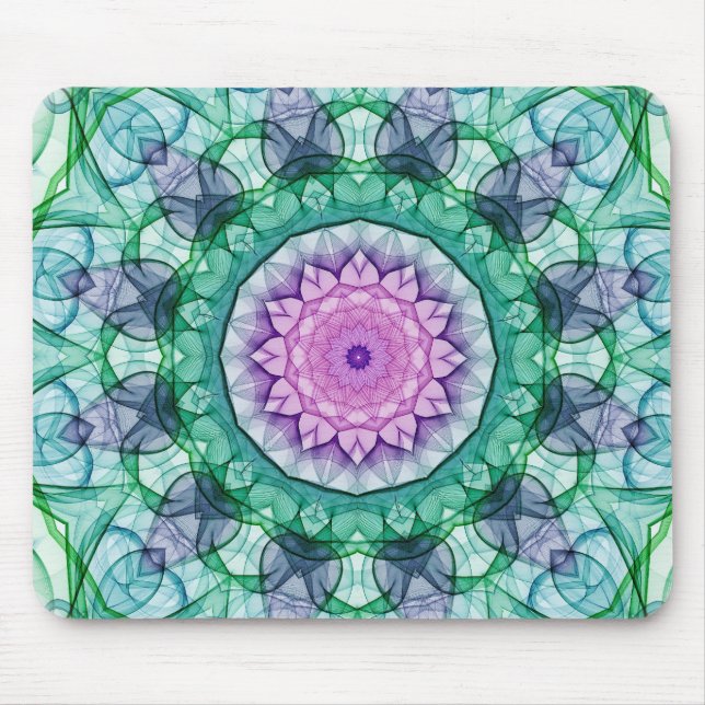 Wasser-Lilien-Kaleidoskop Mousepad (Vorne)