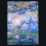 Wasser-Lilien Klemmbrett<br><div class="desc">Wasser-Lilien ist Reihen von über 200 Ölgemälden durch französischen Impressionisten Claude Monet. Diese Malerei,  im Jahre 1919 abgeschlossen,  kennzeichnet Schatten des Blaus und des Rosas.</div>