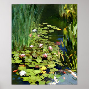 Wasser-Lilien-Lebensraum Poster