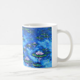 Wasser-Lilien-Malerei, Blumen-Kunst, Blumen Tasse