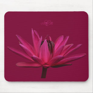 Wasser-Lilien-Mausunterlage-Monogramm Burgunders Mousepad