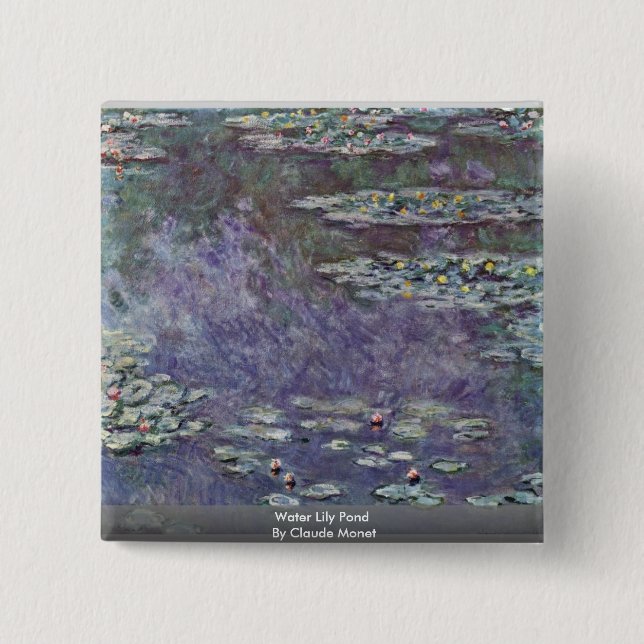 Wasser-Lilien-Teich durch Claude Monet Button (Vorderseite)