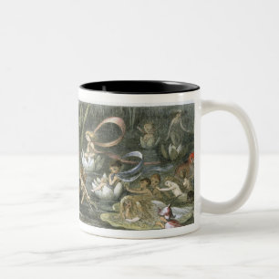 Wasser-Lilien und Wasser-Feen, Illustration von Zweifarbige Tasse