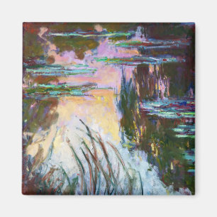 Wasser-Lilien, untergehende Sonne Claude Monet Magnet