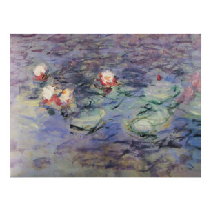 WASSER LILILIES IN PINK BLAUE POND VON Claude Mone Poster