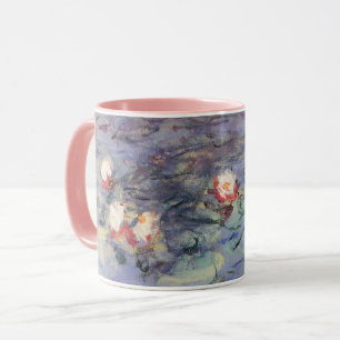 WASSER LILILIES IN PINK BLAUE POND VON Claude Mone Tasse
