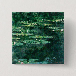 WASSER LILILIT IN GRÜNEN POND VON Claude Monet Button