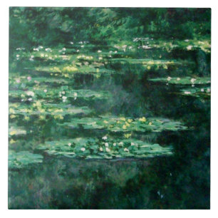 WASSER LILILIT IN GRÜNEN POND VON Claude Monet Fliese