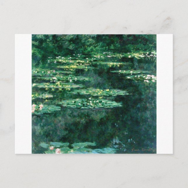 WASSER LILILIT IN GRÜNEN POND VON Claude Monet Postkarte (Vorderseite)