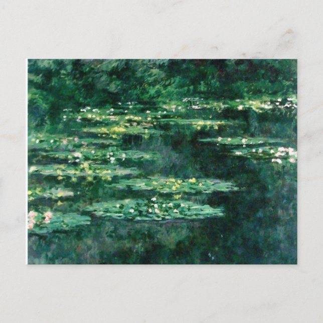 WASSER LILILIT IN GRÜNEN POND VON Claude Monet Postkarte (Vorderseite)